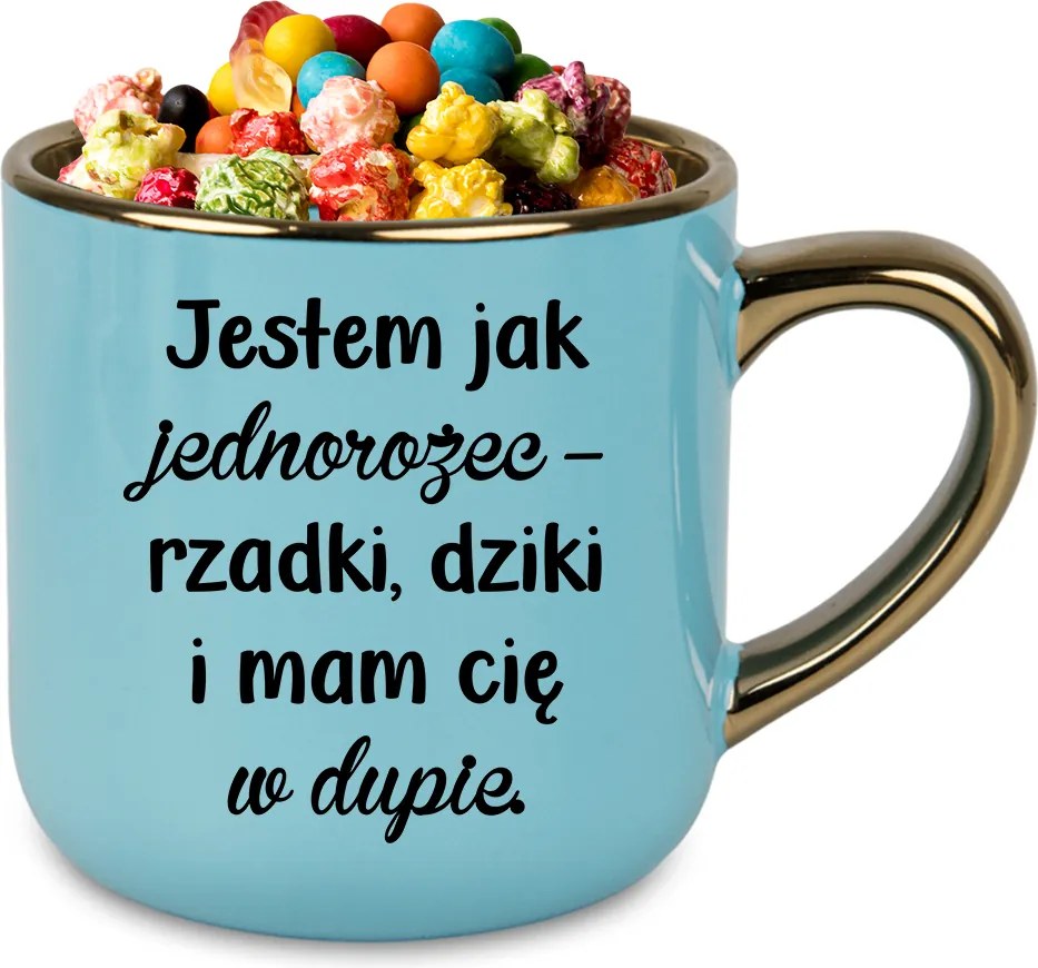 Bögre Elegant XXL Kék 400ml Kerámia Vicces Ajándék Unikornis