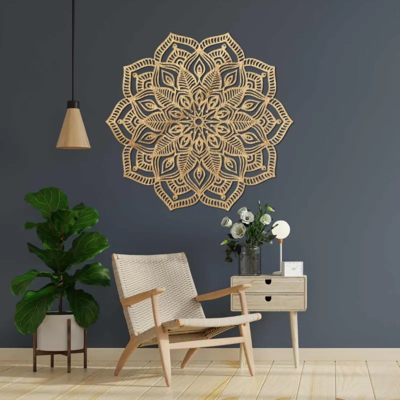 Fából készült mandala a falon | COUNESS