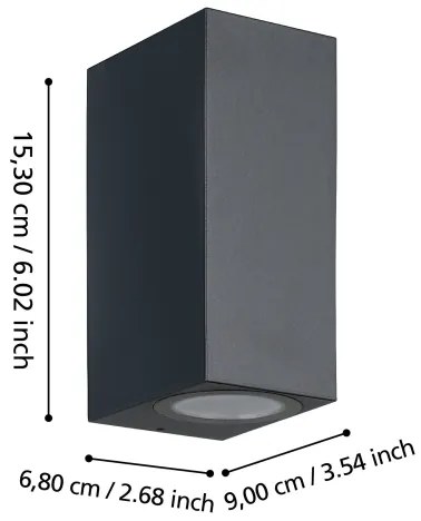 Eglo 900276 - LED Kültéri fali lámpa JABAGA 2xGU10/4,6W/230V IP44