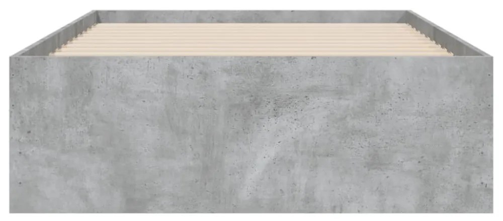 betonszürke szerelt fa ágykeret fiókokkal 100 x 200 cm