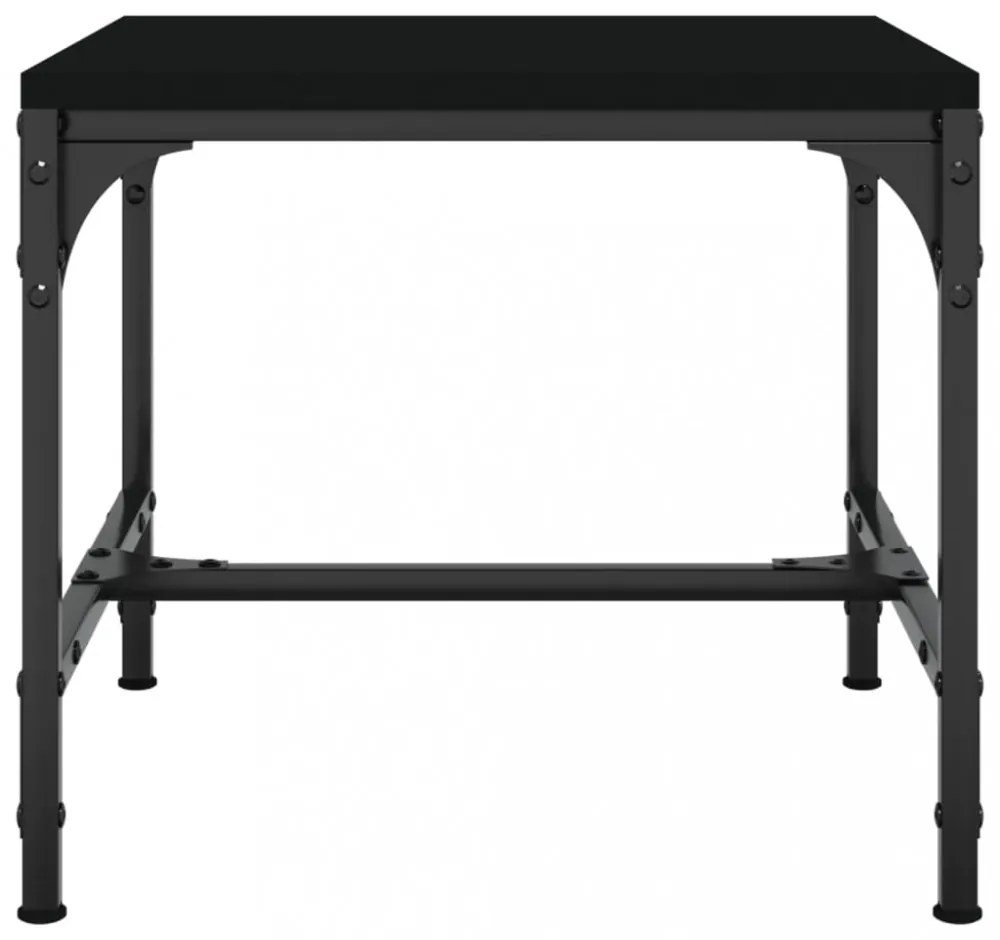 vidaXL fekete szerelt fa dohányzóasztal 50x50x35 cm