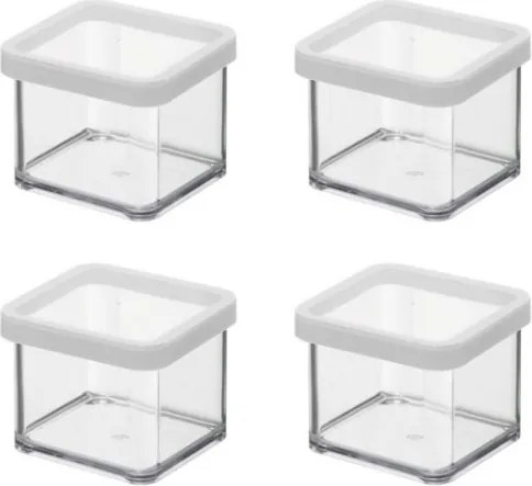 Rotho 4 Db-os Ételtároló Szett Ömlesztett Árukhoz 0,5L Fehér Loft