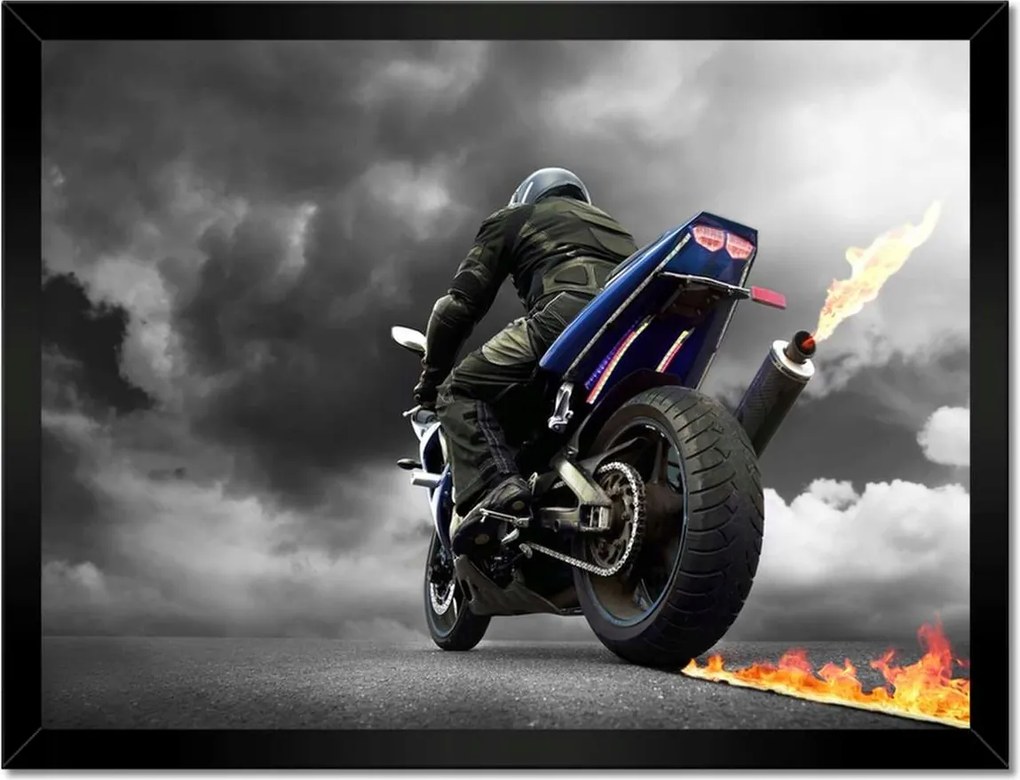 Poszterek keretben 40x30 Kék versenyautó Motor