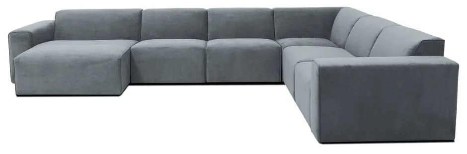 Szürke kordbársony sarokkanapé (jobb oldali) Sting – Scandic