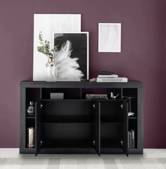 RIMINI komód, háromajtós – fekete kőris