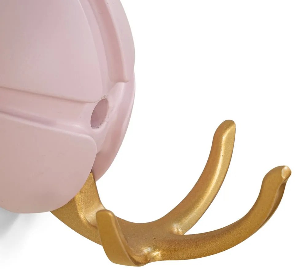 Világos rózsaszín-aranyszínű fali műanyag akasztó Tick – Spinder Design