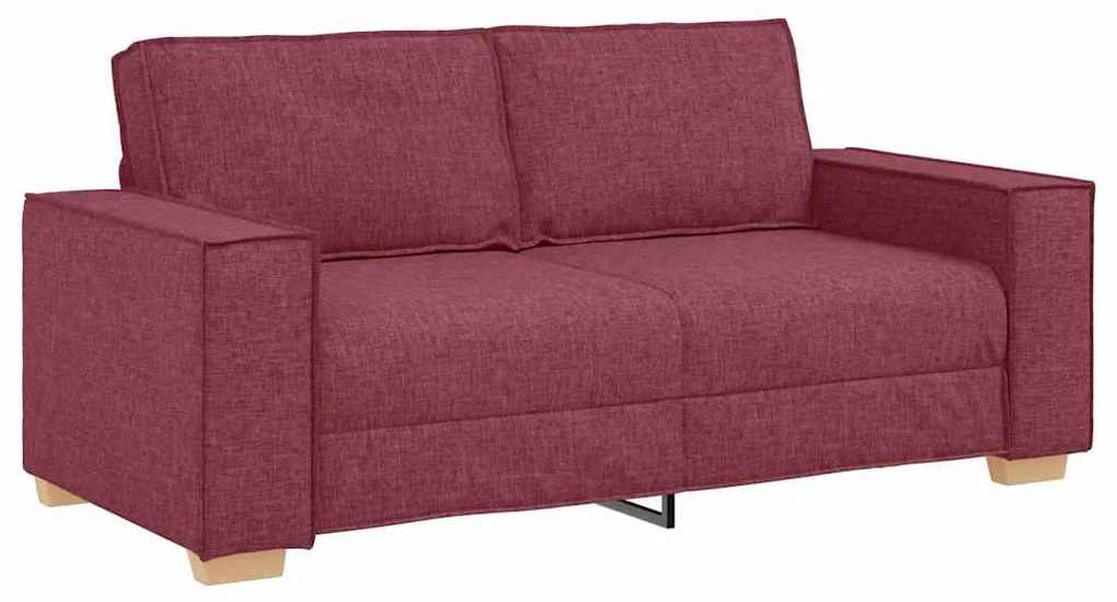 kétszemélyes bordó színű szövetkanapé 140 cm