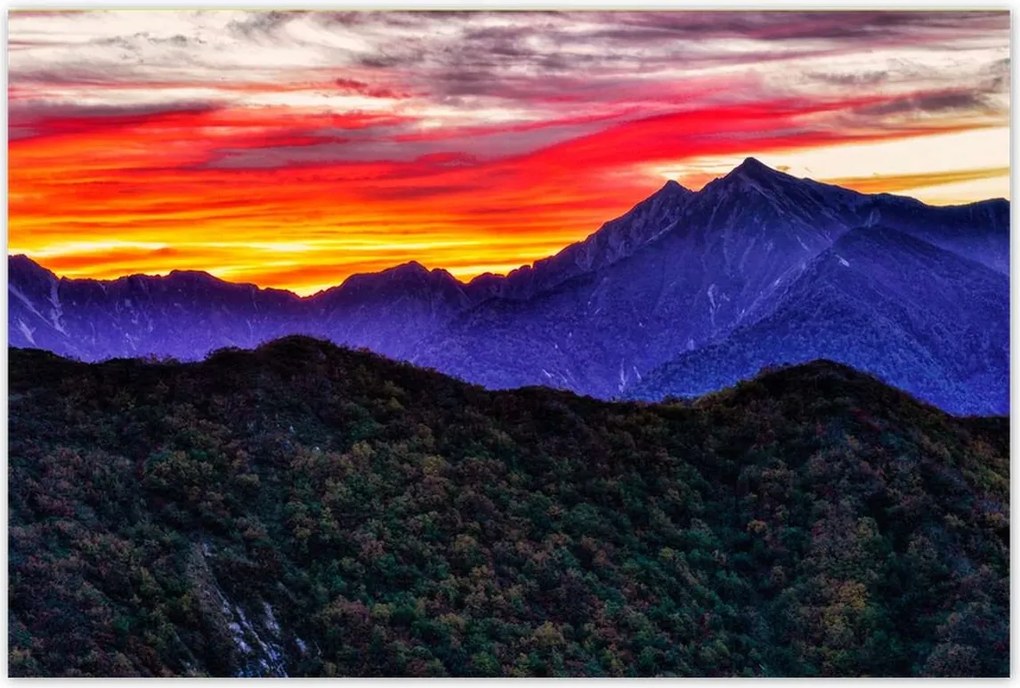 Poszterek 120x80 Hegyi táj nyugattal