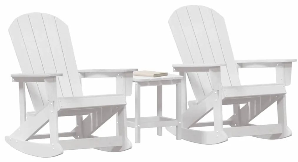 Kerti lounge szett 3 pcs Fehér HDPE