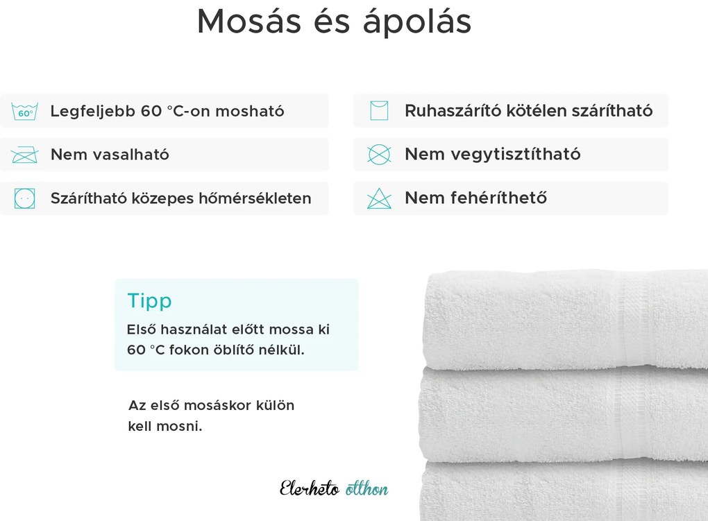 BIBAZ világosszürke törölköző 50x100 cm, 100% pamut