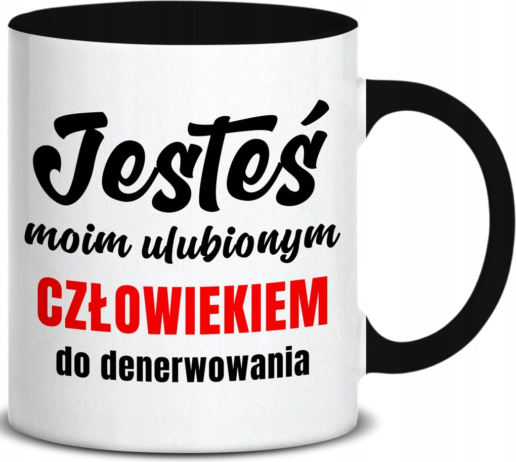 Bögre Fekete Fül Belső 330ML Kedvenc Emberem Ajándék