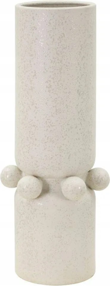 Kerámia Váza Bézs Magas 41 cm Élő Vagy Szárított Virágokhoz