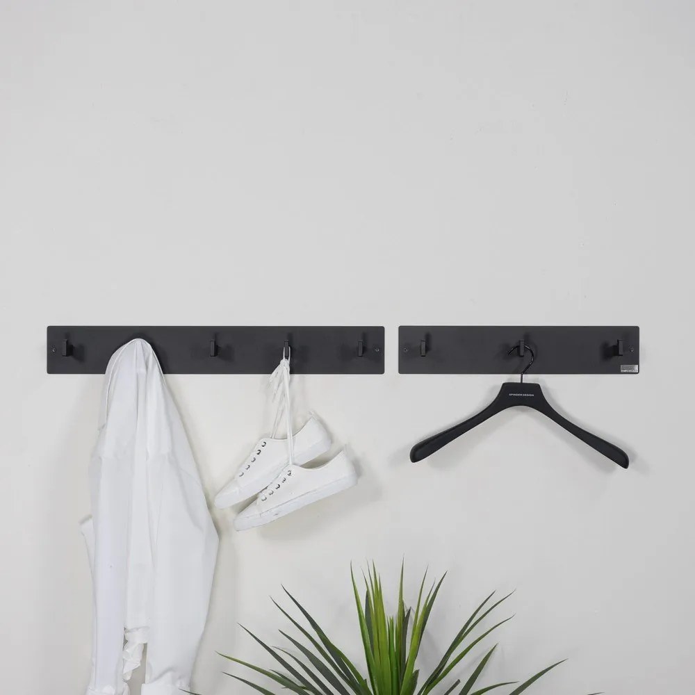 Fekete fém fali fogas 50 cm Leatherman – Spinder Design