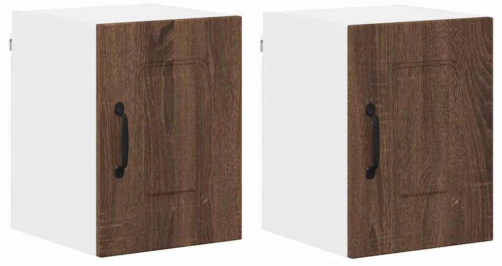 Fali konyhaszekrény 2 pcs Barna Tölgy 30 x 31 x 40 cm Faanyag