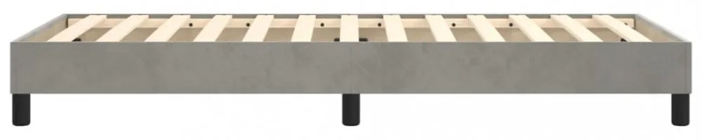 világosszürke bársony rugós ágykeret 90x190 cm