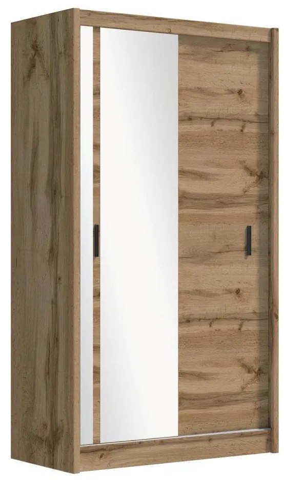 SABRINA gardróbszekrény tükörrel, 150x215 cm, woltan tölgy