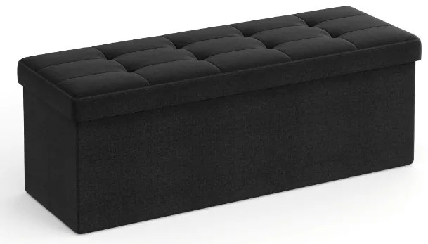 Taburette tárolóval OTTOMAN 110x38 cm fekete