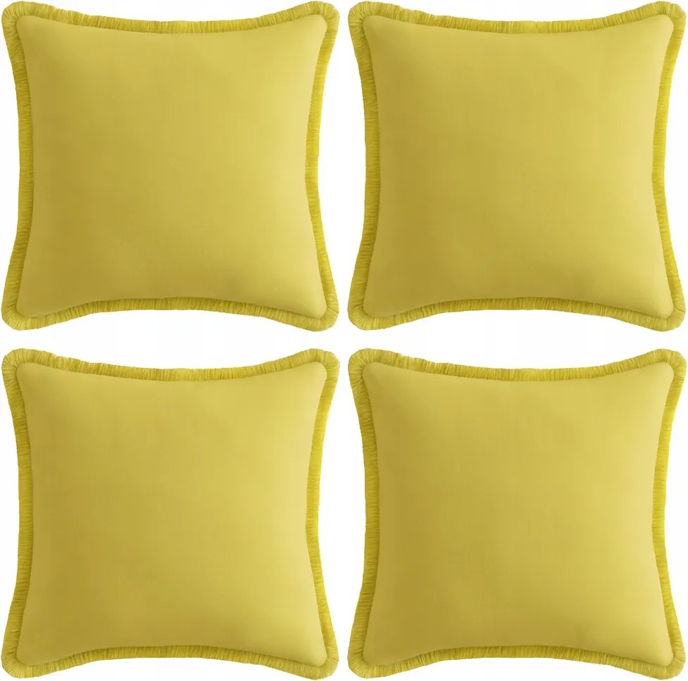 4 db-os Pamut Párnahuzat Szett 55x55cm Dekoratív Sárga