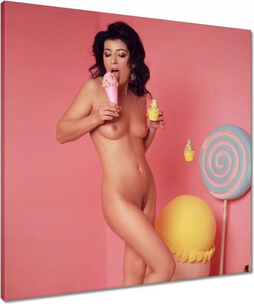 Vászonkép 60x60 Fagylalt szerelmese Nyalás