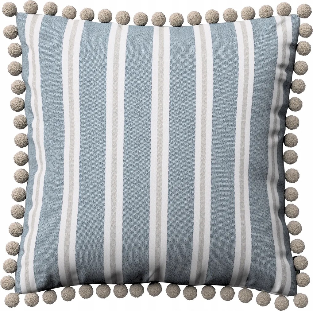 Párnahuzat 45x45 kék-bézs csíkos