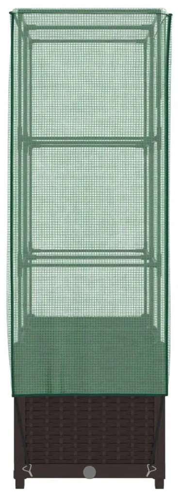 rattan megjelenésű magaságyás melegháztakaróval 80x40x138 cm