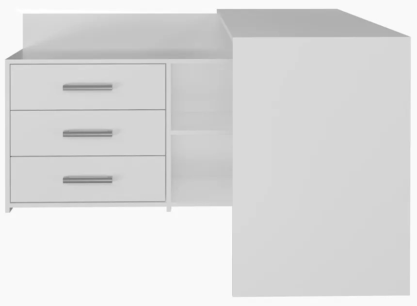 Dany sarok íróasztal polccal, tárolóval, fehér