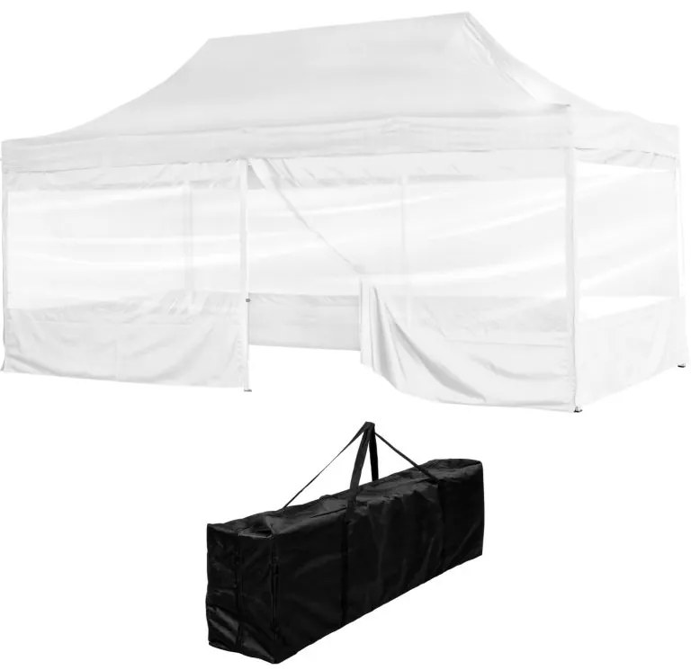 INSTENT PRO Kerti pavilon 3 x 6 m + 4 oldalfal fehér