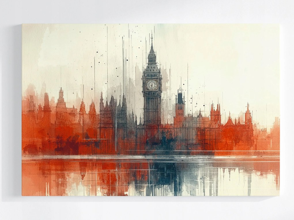 Canvas Vászonkép Grafika London Big Ben Westminster Tükröződés 120x80