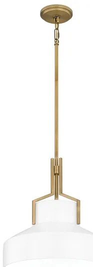 Quoizel QZ-BRECKEN-2P-AB-OPAL - Rúdon függesztett csillár BRECKEN 2xE27/60W/230V arany/fehér