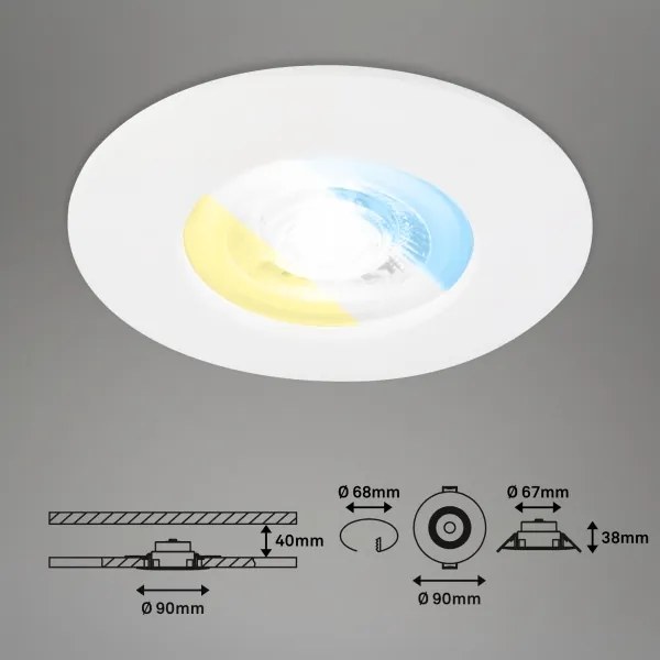 Briloner 7605036-SZETT 3xLED fürdőszobai beépíthető mennyezeti lámpa 3xLED/4,9W/230V IP44 fehér