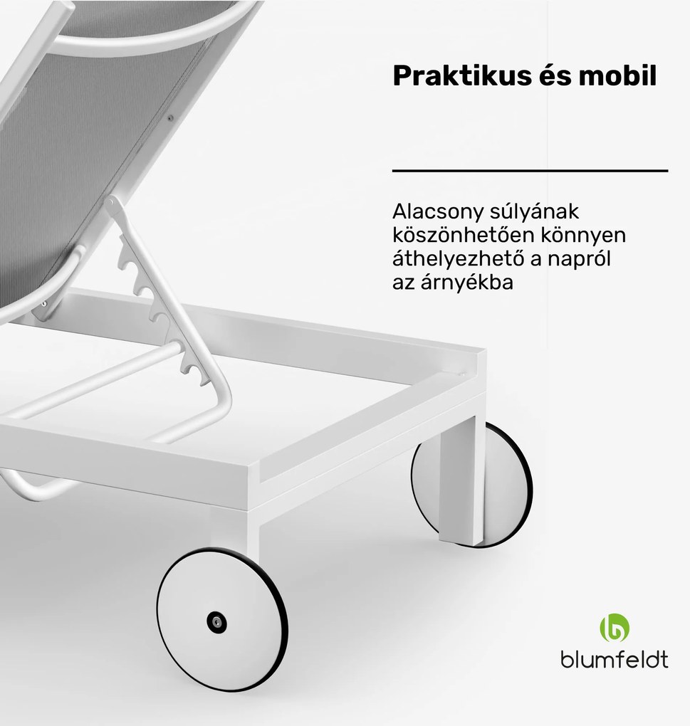 Lucca Lounge napozóágy | 120 kg teherbírás | 5 fokozat | vízlepergető
