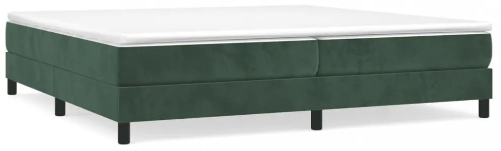 sötétzöld bársony rugós ágykeret 200x200 cm