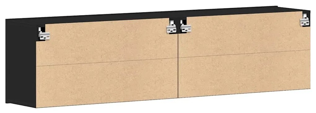 2 db fekete tölgyfa TV-szekrény 160 x 30 x 41 cm