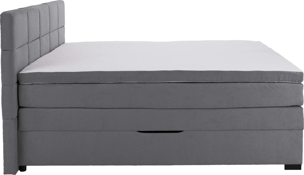 Boxspring ágy, 200x200, szürke, APRIL