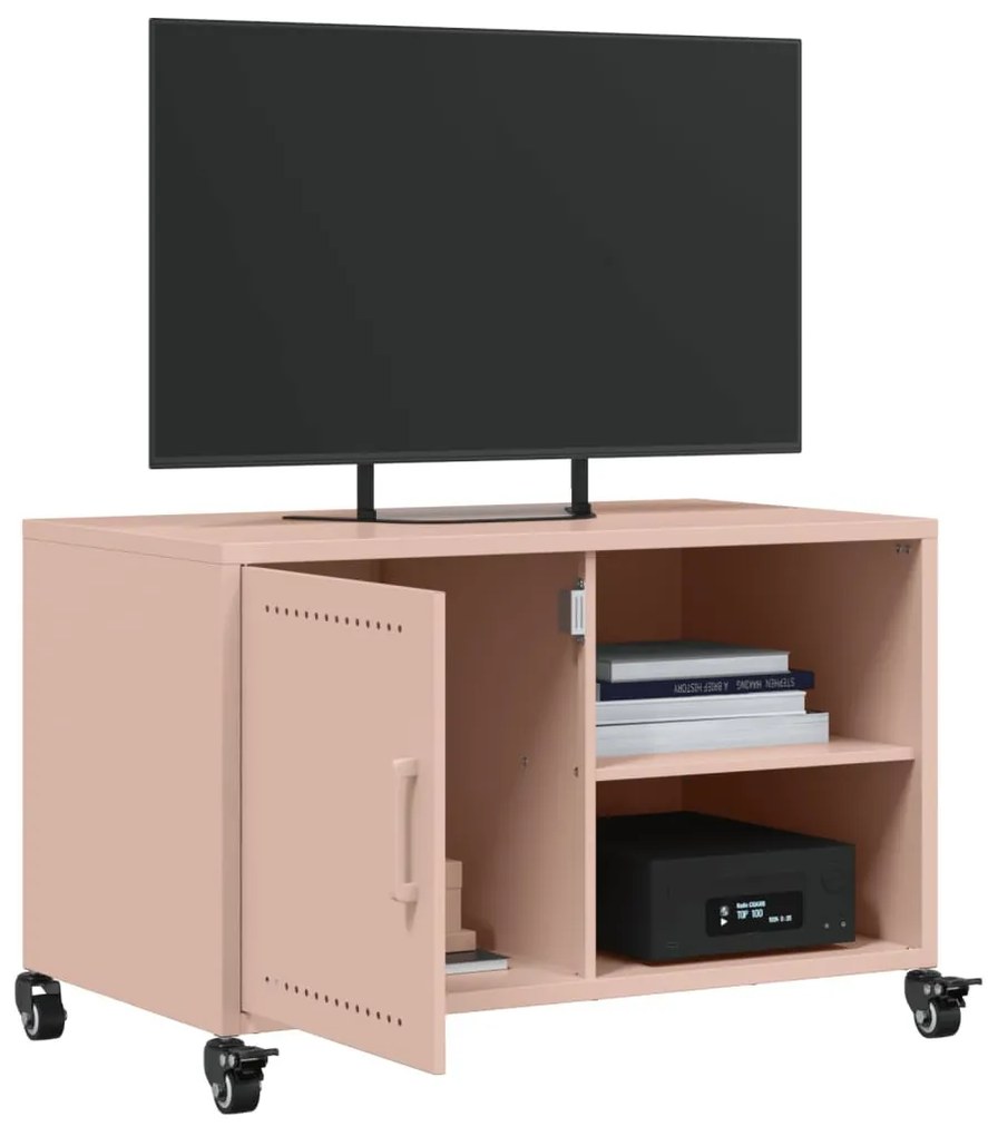 rózsaszín acél TV-szekrény 68 x 39 x 43,5 cm