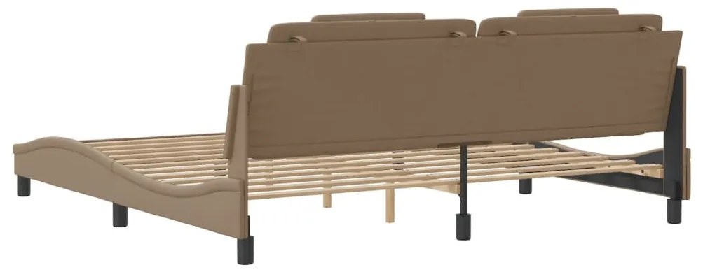 cappuccino színű ágykeret Viana LED-ekkel matrac nélkül 200 x 200 cm