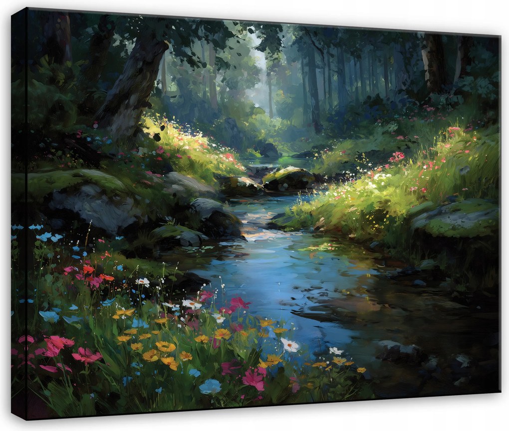 Vászonkép Erdő Tájkép Folyó Tájkép Nappali Hálószoba Vászon 40x30