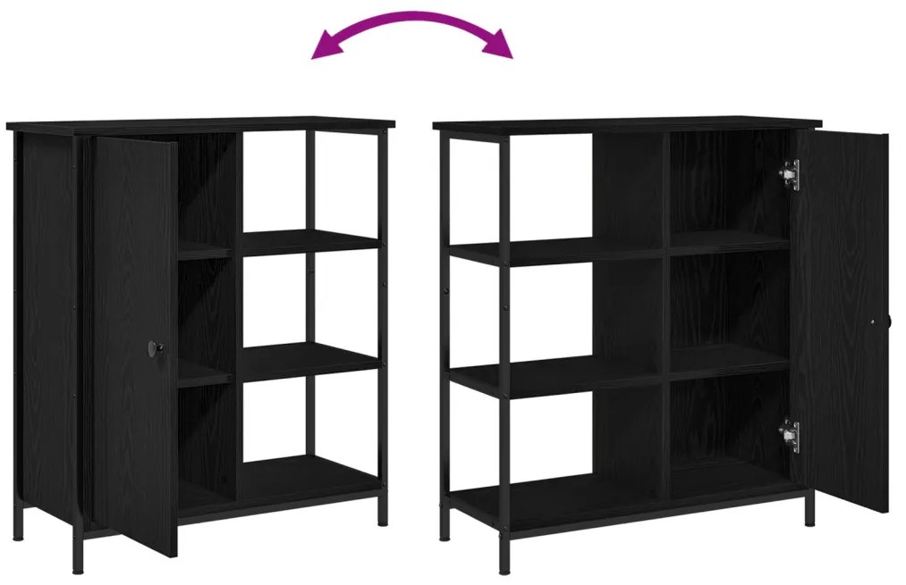 Fekete tölgy oldalfiók 70x30x80 cm Ragasztott fa