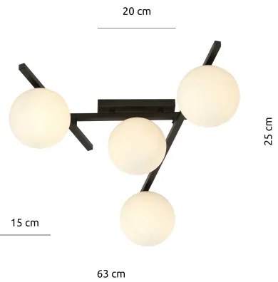 Mennyezeti lámpa SMART 4xE14/10W/230V fekete/fehér