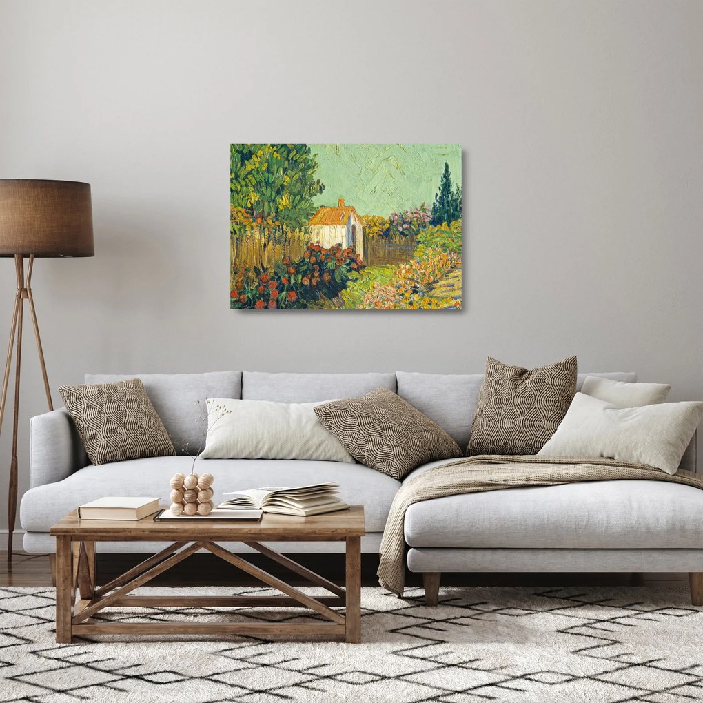Üveg kép - Imitator of Vincent van Gogh, Landscape, reprodukciók (70x50 cm)