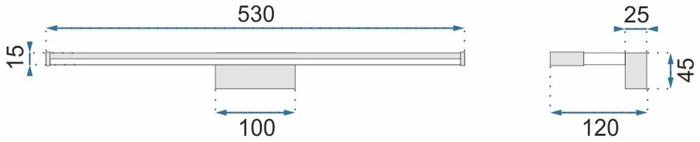 LED FÜRDŐSZOBA LÁMPA TÜKÖR fölött 12W 60cm APP369-1W króm