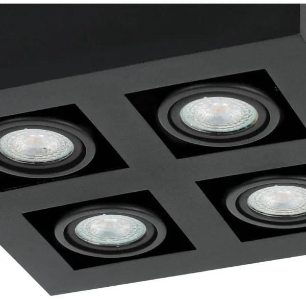 Eglo 31065 - MENDOZA LED spotlámpa 4×LED, 4,7 W, 230 V, 3000 K, fekete