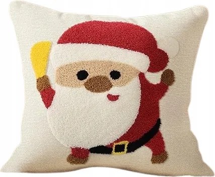 Párnahuzat karácsonyi dekoráció mikulás hímzés 45x45 cm