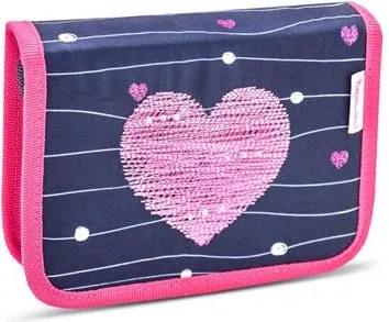 Tolltartó, klapnis, cipzáras, BELMIL Simple Hearts, rózsaszín szív (BL3357462L)