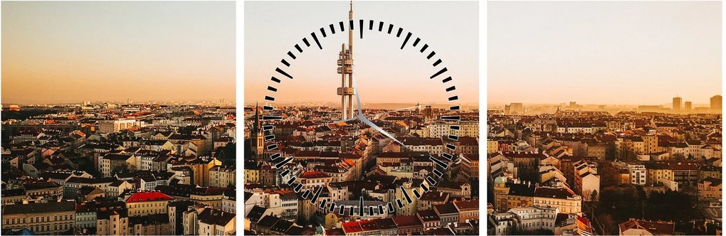 Naplemente Zizkov felett (órával) (90x30 cm)