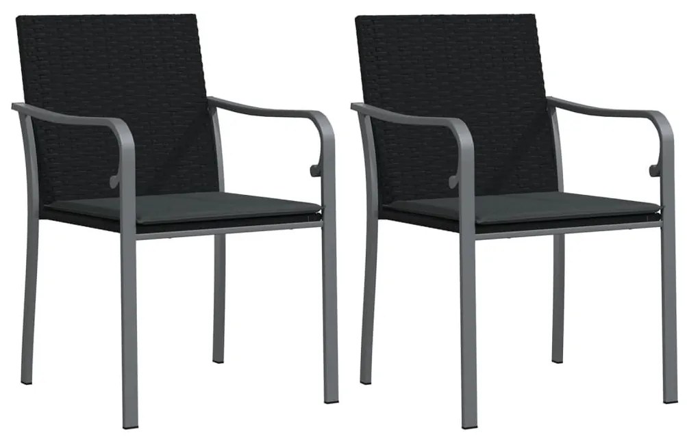 3 részes polyrattan és acél kerti étkezőgarnitúra párnával