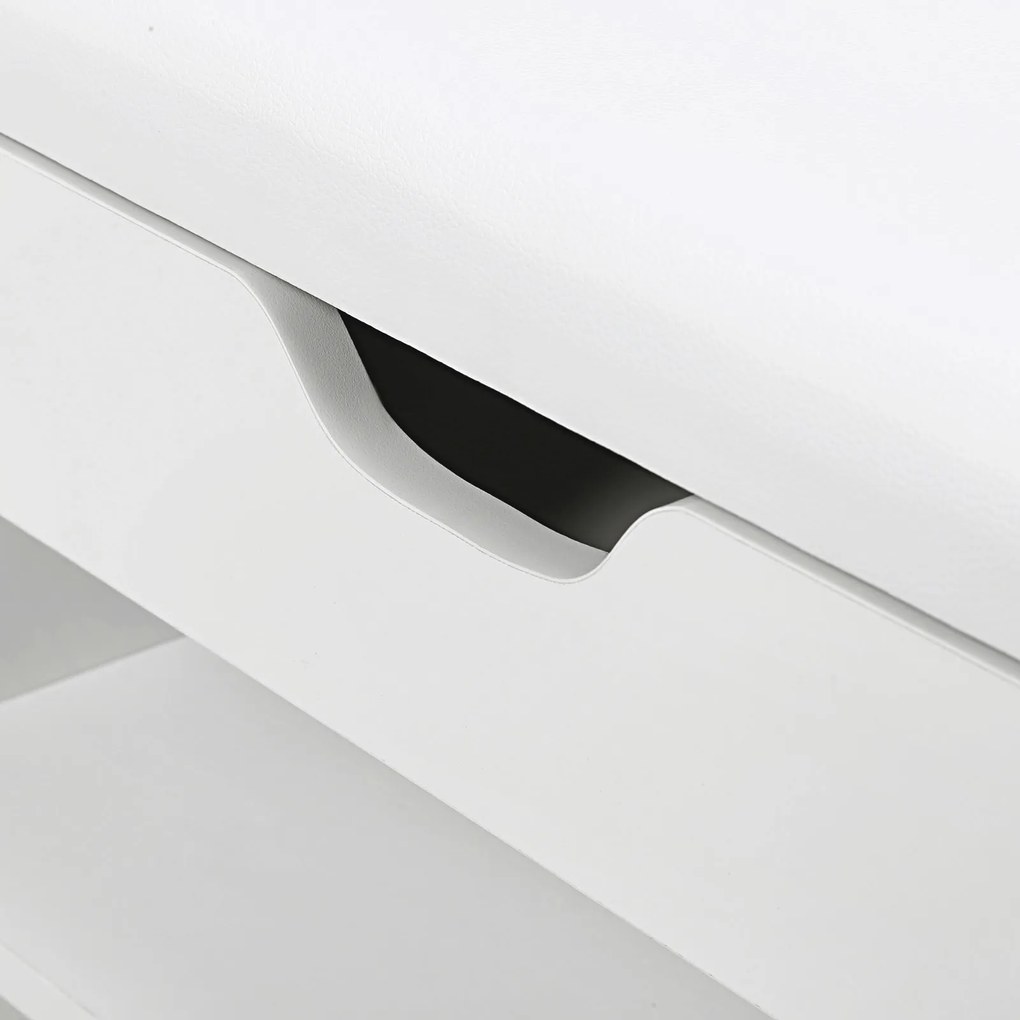 LUJZA cipősszekrény és tároló ülőkével, 80x30x44cm, fehér Vasagle