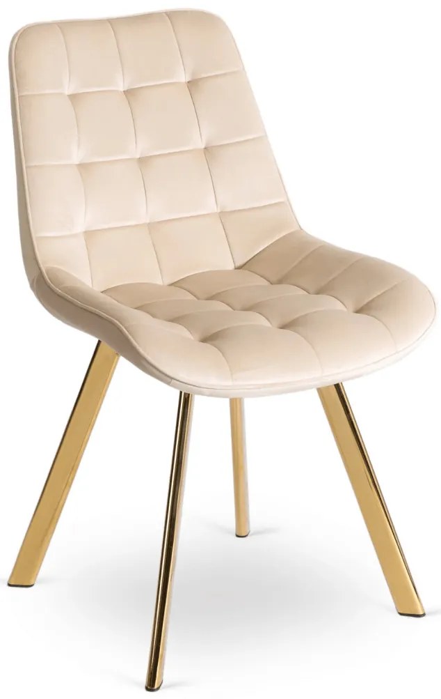 Elegáns Bézs/Arany Étkezőszék Bársony Kárpitozással. DEVI