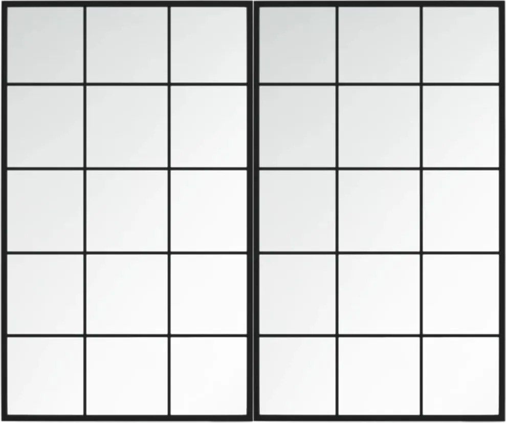 vidaXL 2 db fekete fém fali tükör 100x60 cm