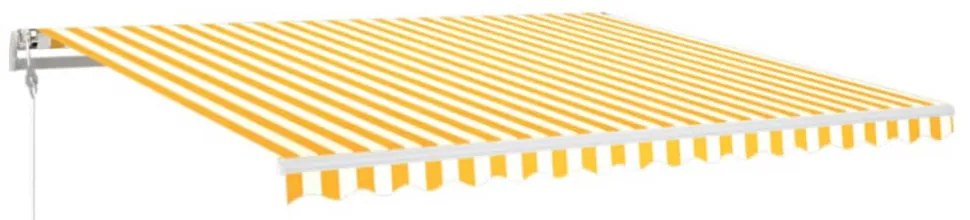 sárga és fehér automata napellenző 400 x 350 cm